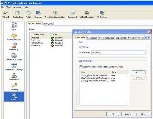 Figure 2: Central Console for Client Settings Management