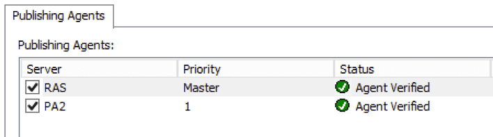 Multiple Active RAS Publishing Agents