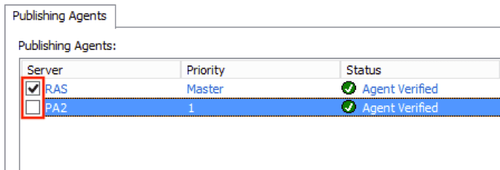 Multiple Active RAS Publishing Agents