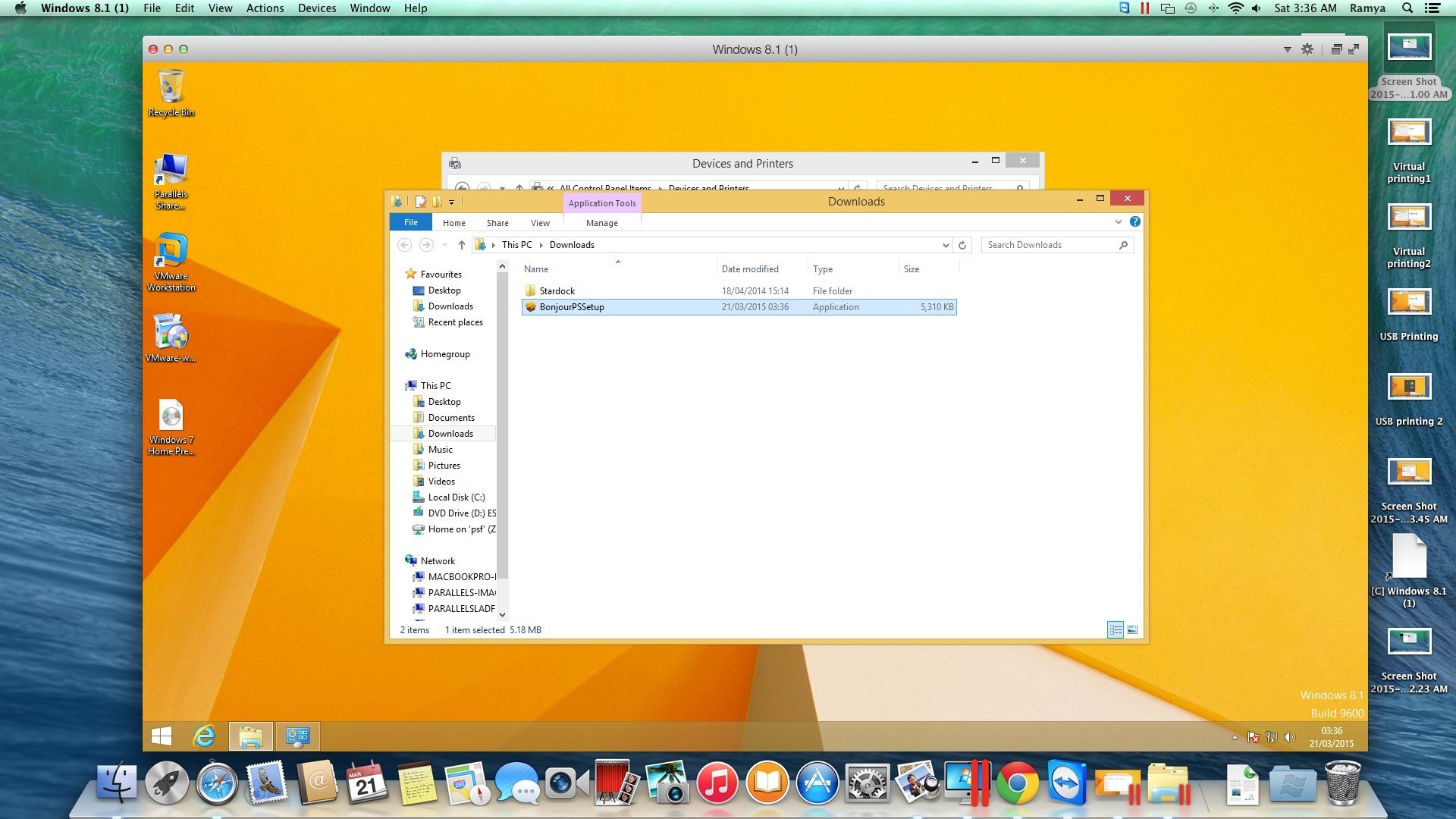 Printing in Parallels Desktop