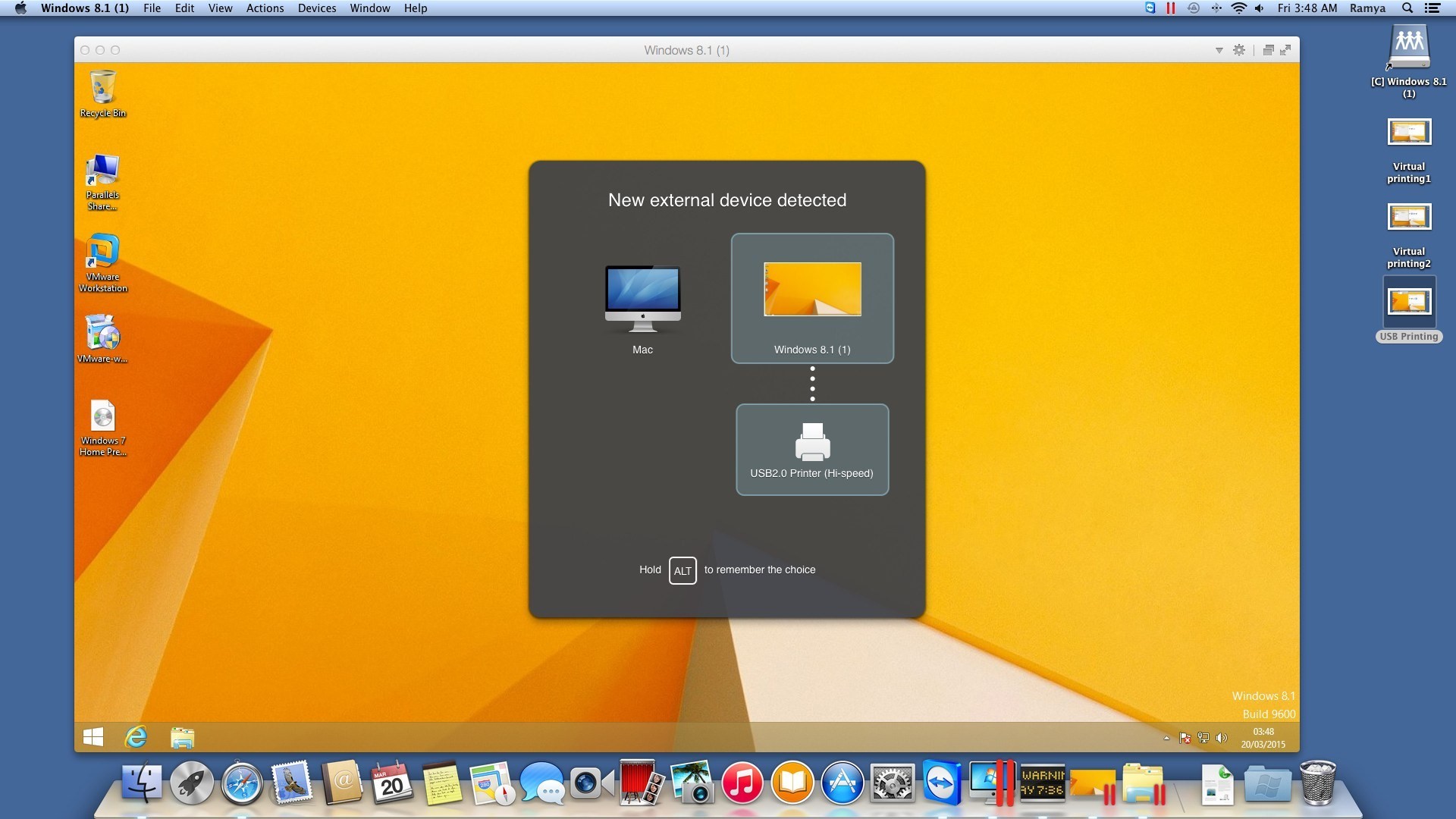 Printing in Parallels Desktop