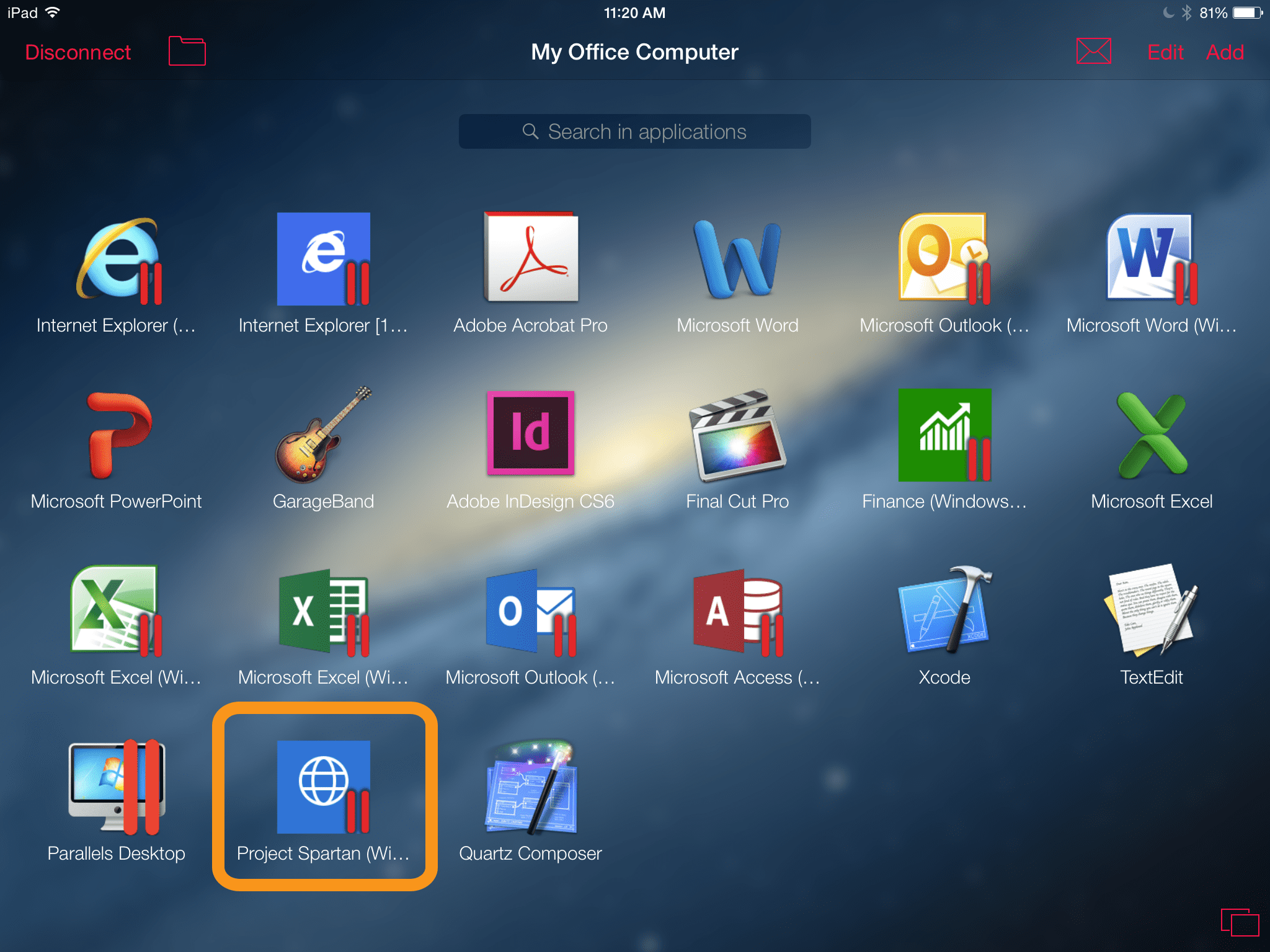Fig 9_Project Spartan In the Parallels Access App Launcher