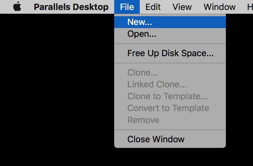 Parallels Desktop New Virtual Machine