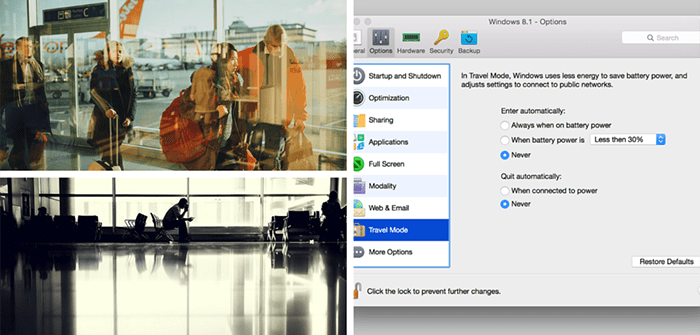 Travel Mode in Parallels Desktop 11 for Mac
