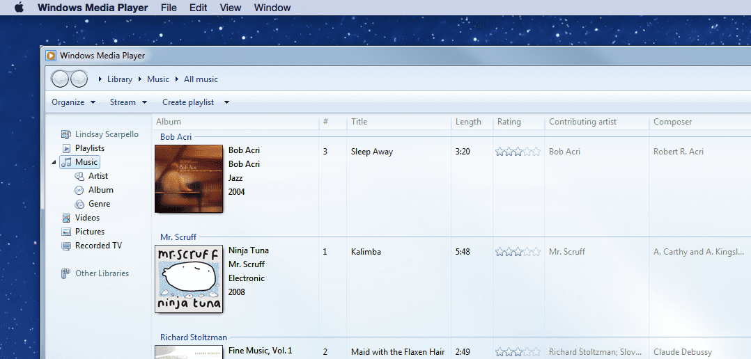 windows media player mac os 10.5.8