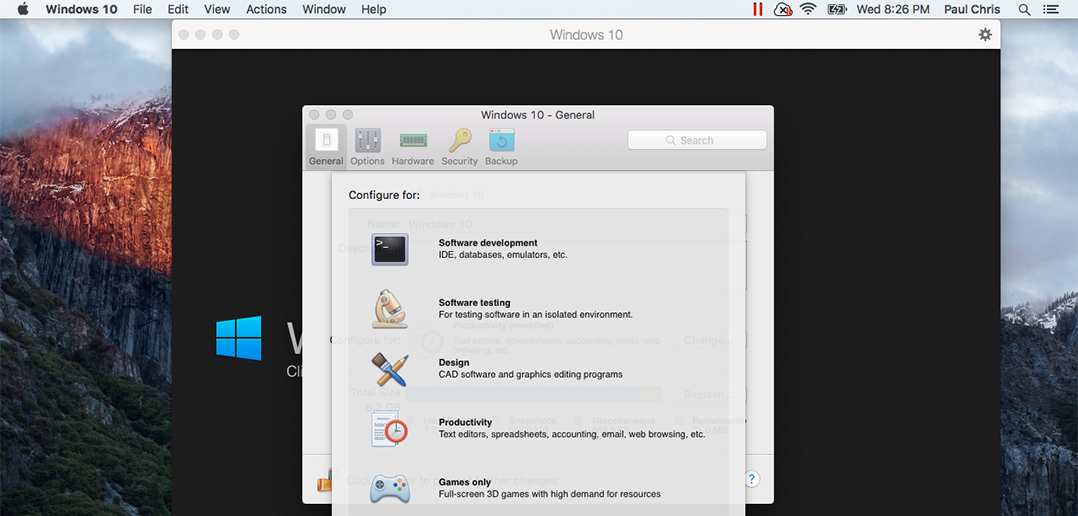 Virtual Machine Profiles in Parallels Desktop Pro Edition