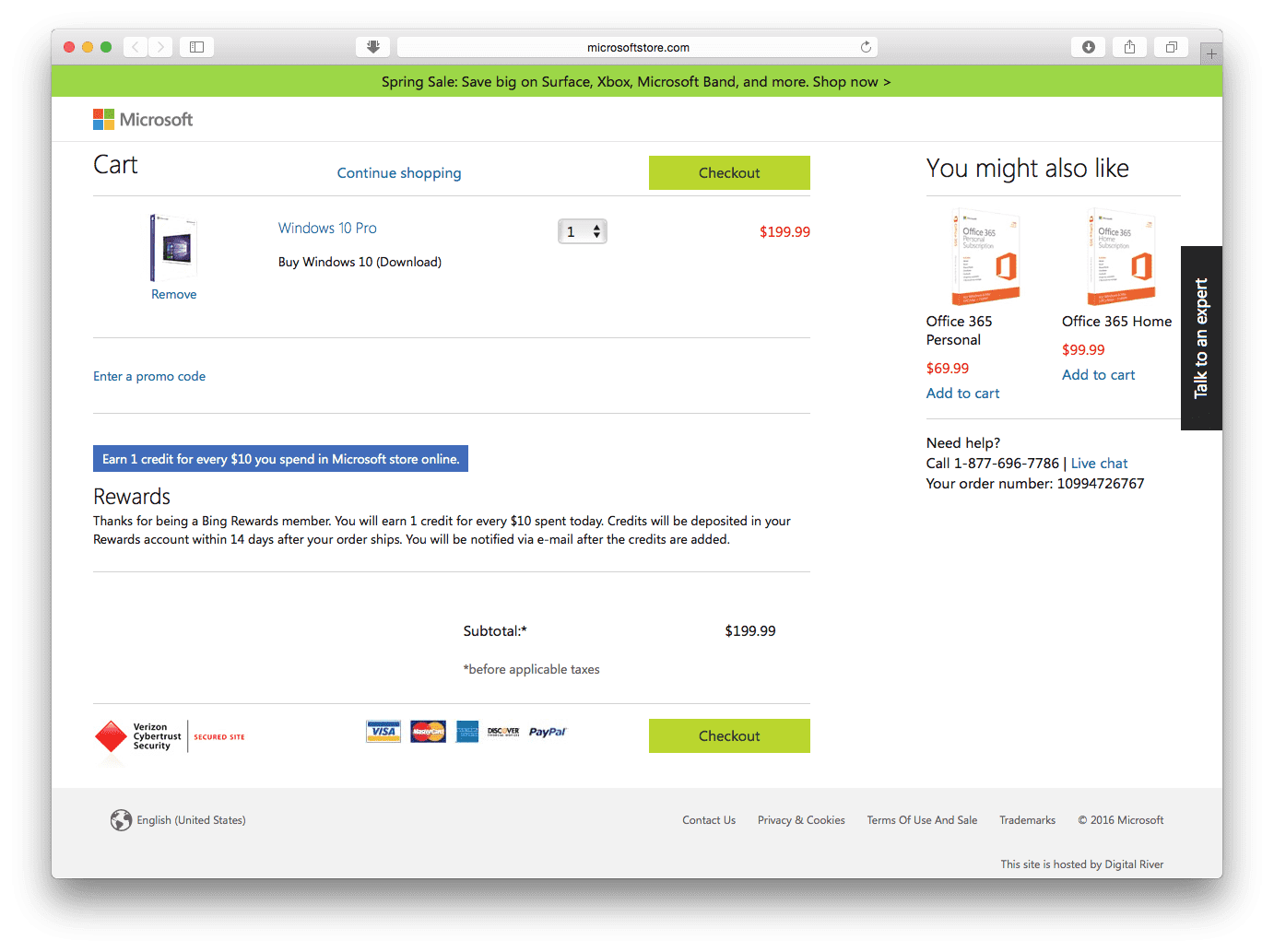 Figure 5_Purchasing Windows 10 from the online Microsoft Store