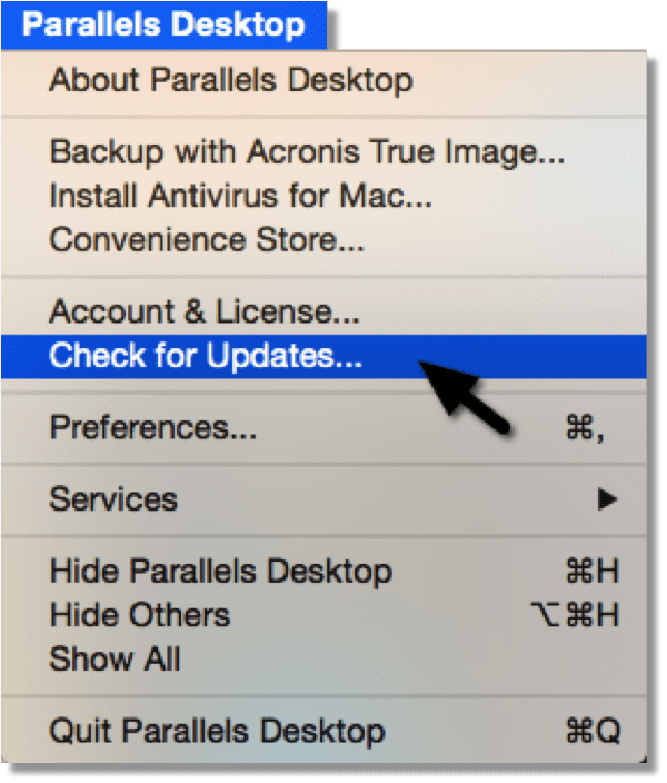 Figure 1_Get any update for Parallels Desktop