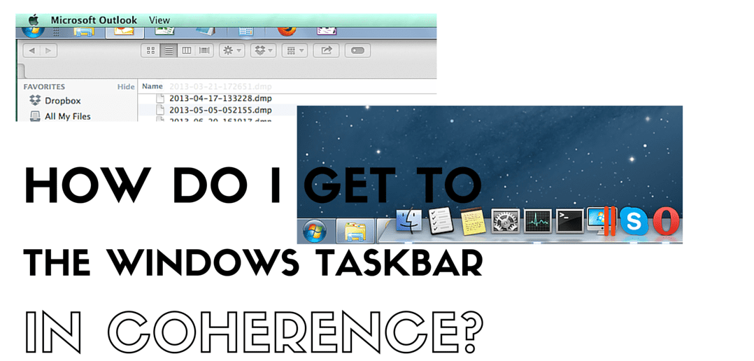 How Do I Get To The Windows Taskbar In Coherence?