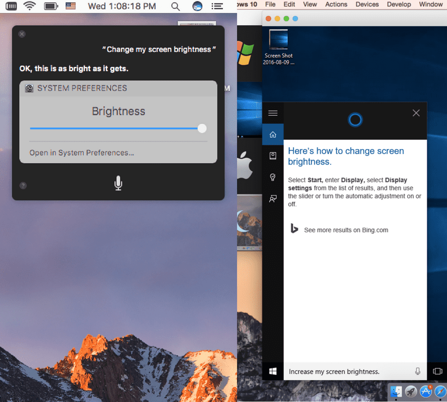 Siri vs Cortana on your Mac