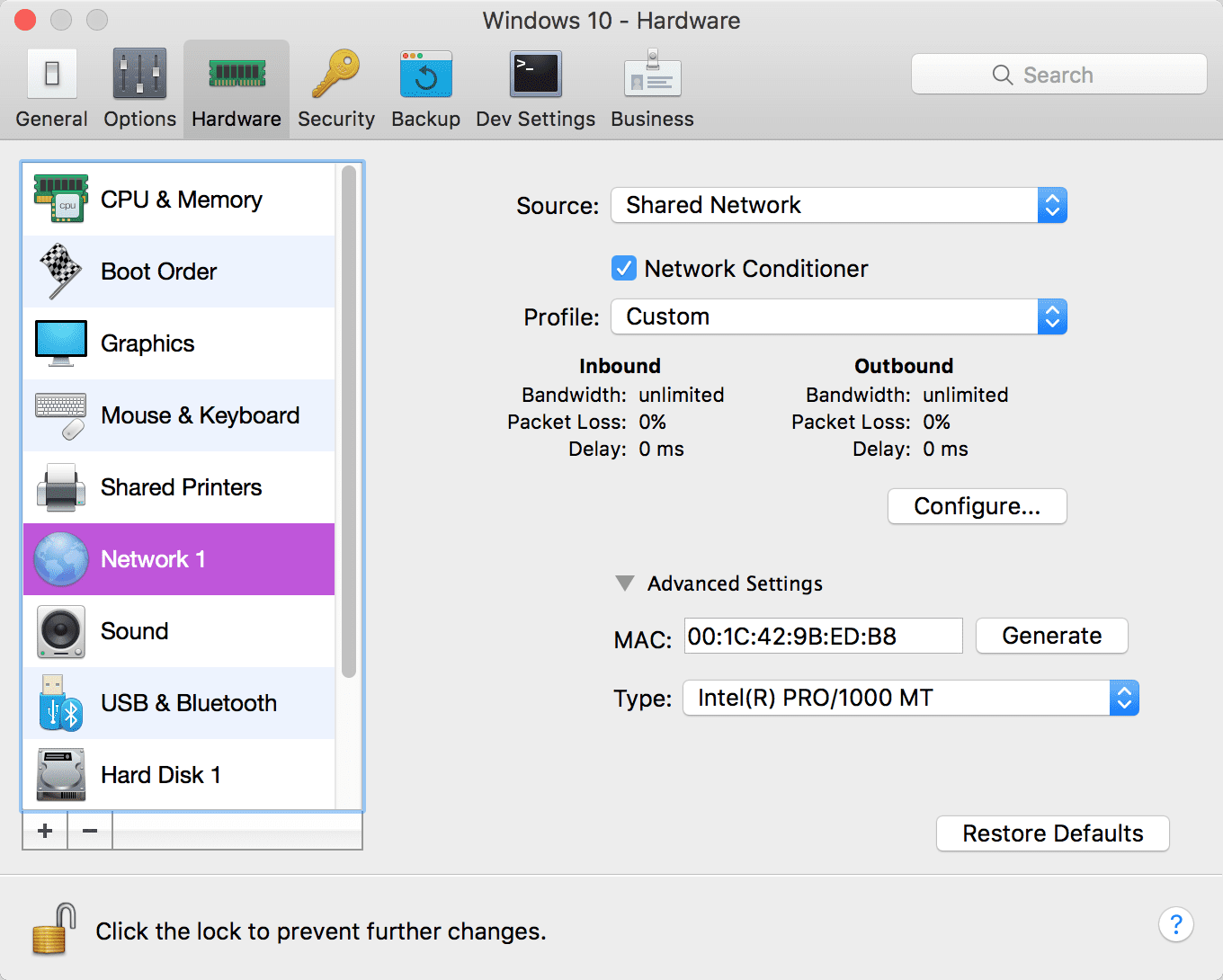 Network Conditioner - new in pro