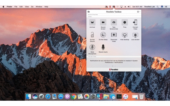 Parallels Toolbox features