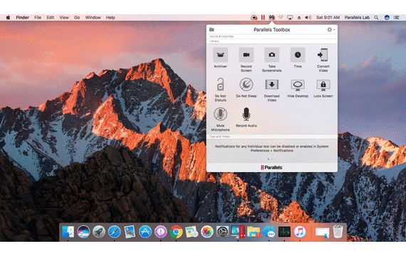 Parallels Toolbox features