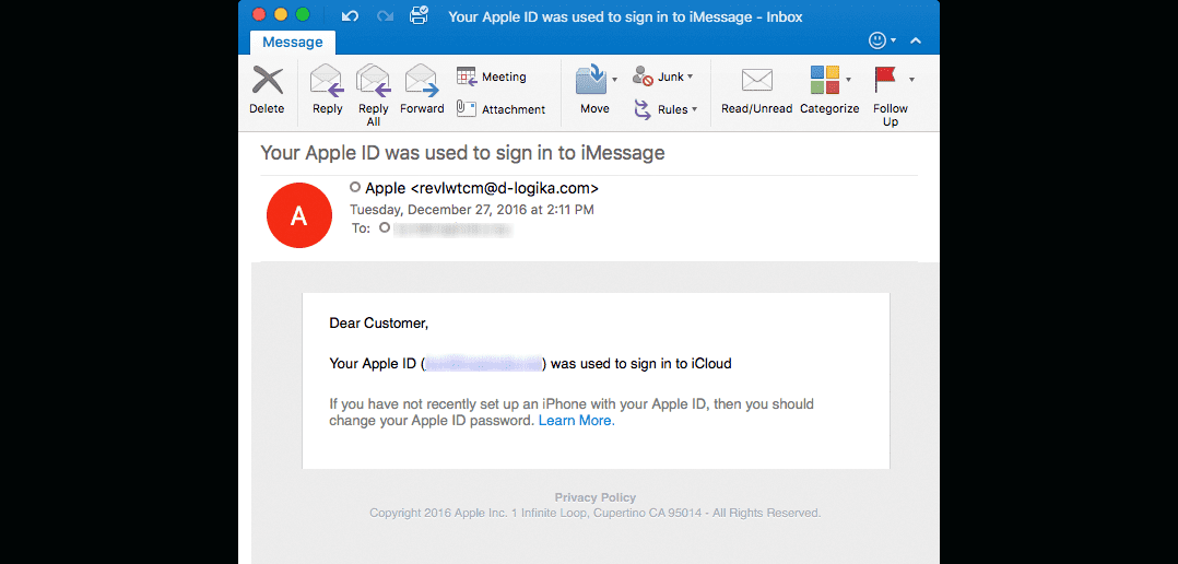 Phishers pretending to be Apple