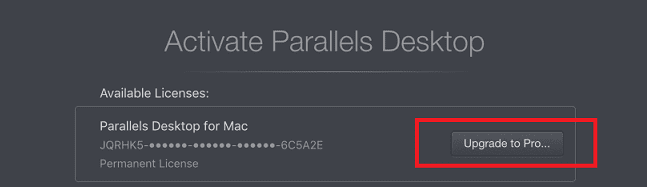 Upgrade Parallels