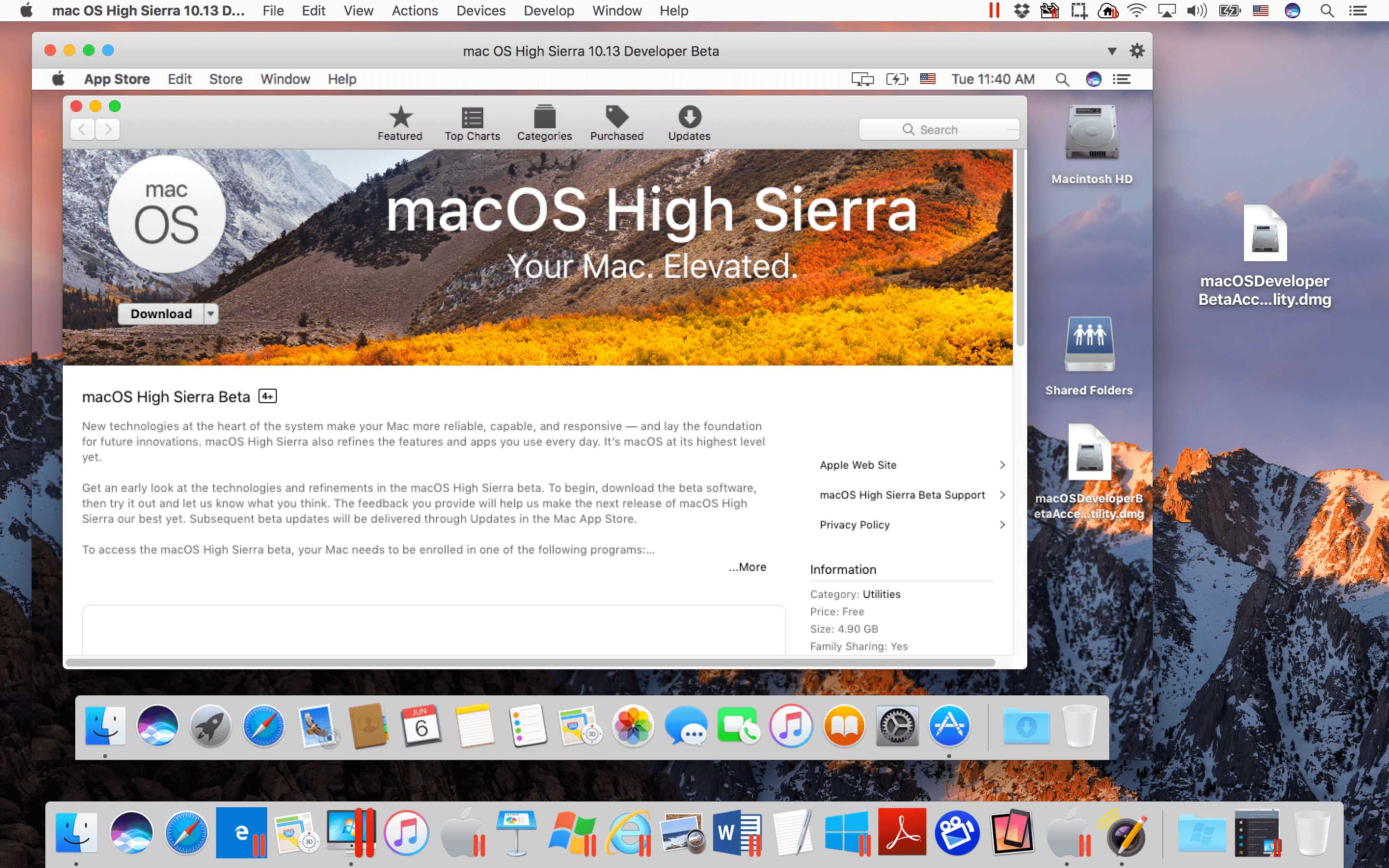 App Store High Sierra