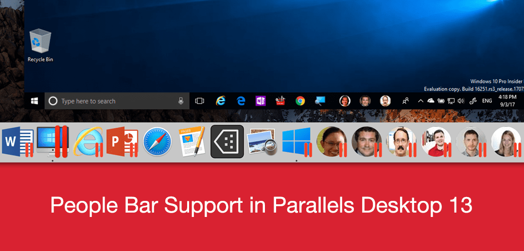 People Bar Support in Parallels Desktop 13