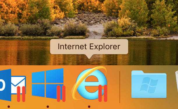 IE macOS Dock