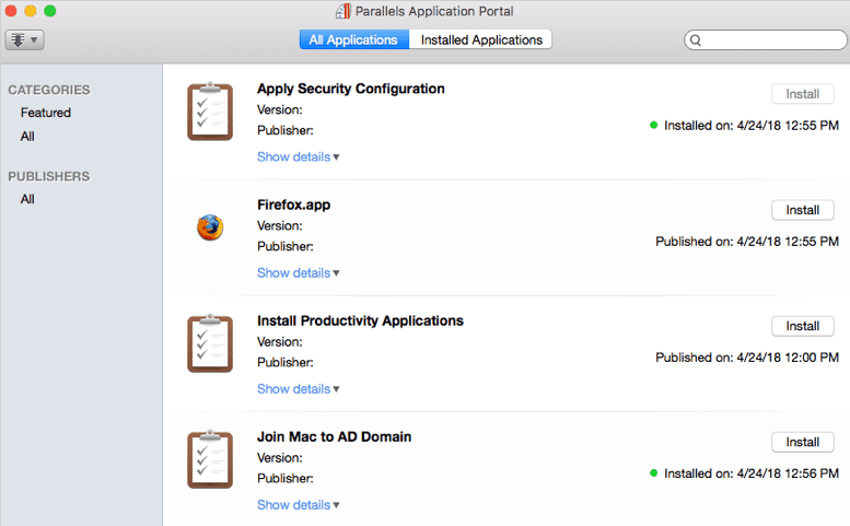 Parallels Mac Management