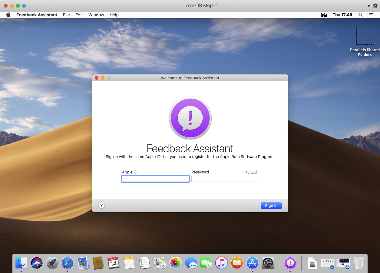 Feedback Assistant to tell Apple about your experience macOS Mojave