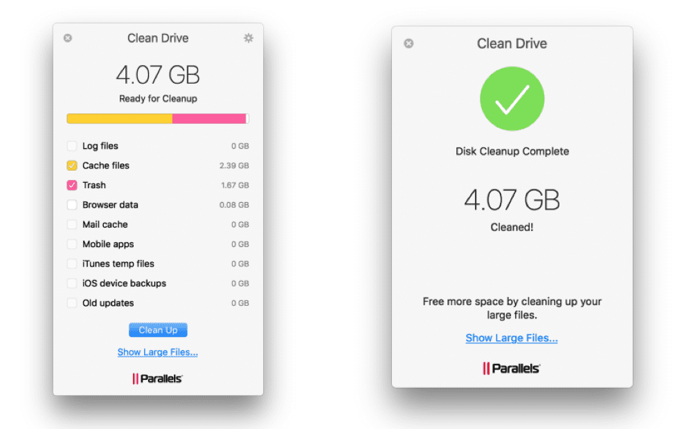 Drive cleaner App on a Mac