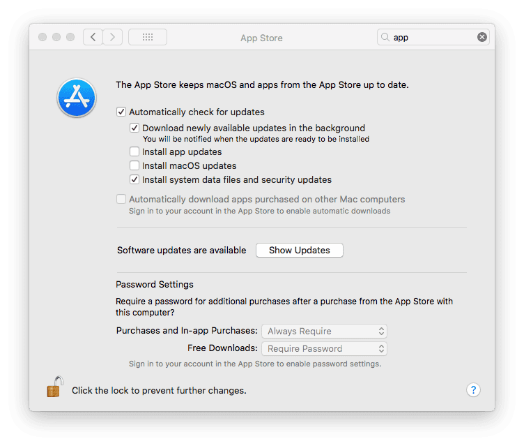 turn updates off for mac