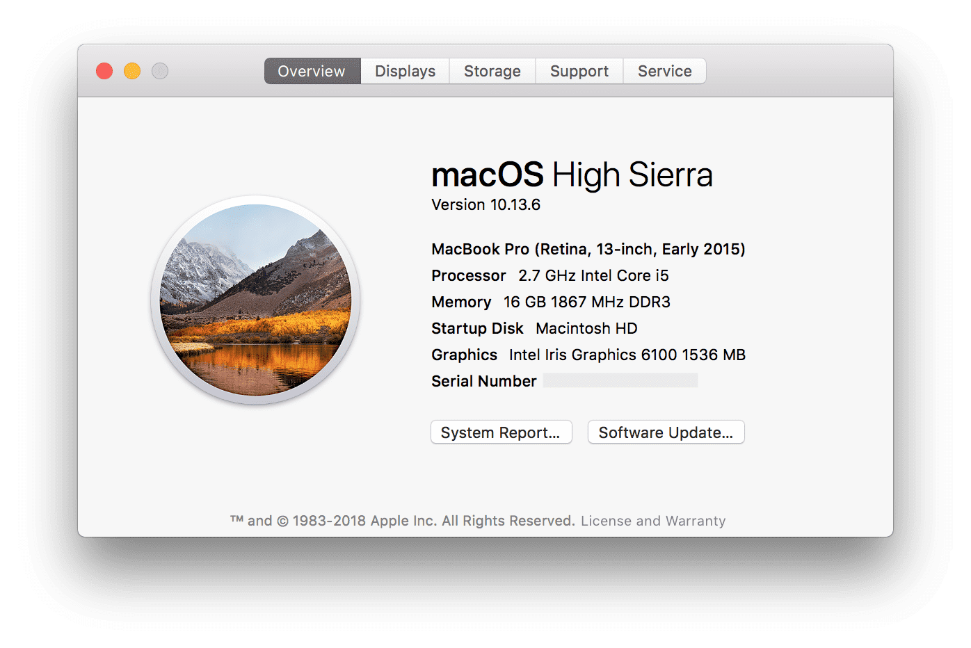 MacOS overview page