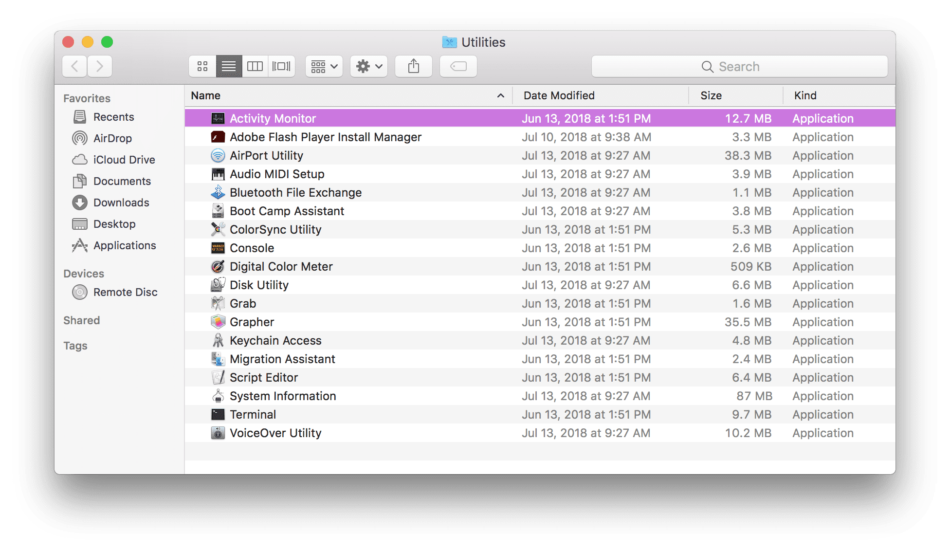 macbook pro activity monitor memory