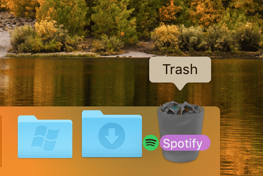 Drag application to trash in MacOS dock
