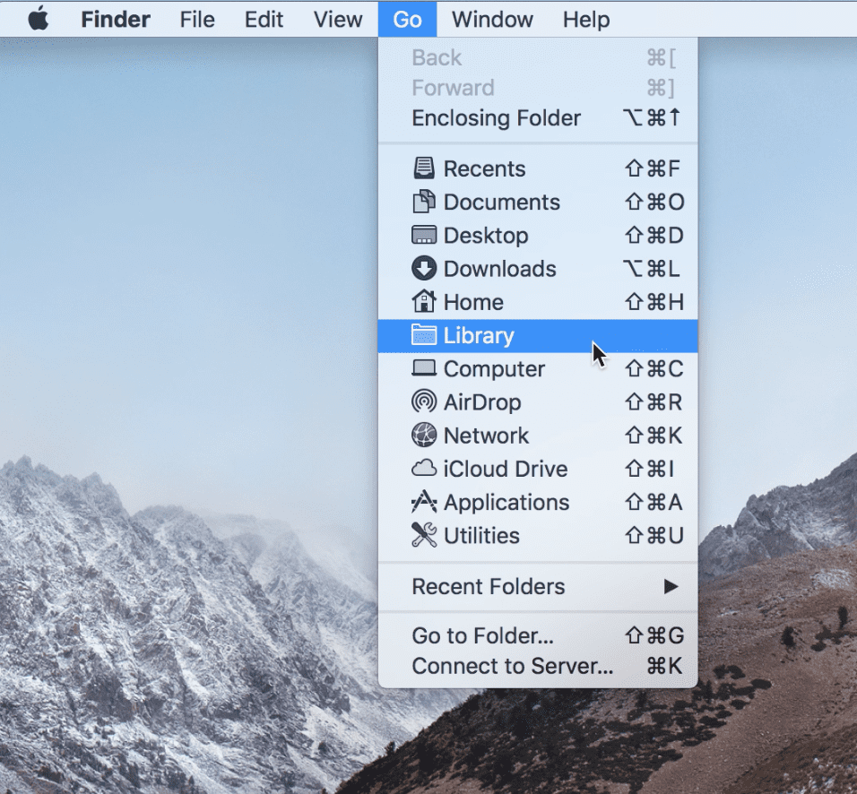 Open Library folder on MacOS