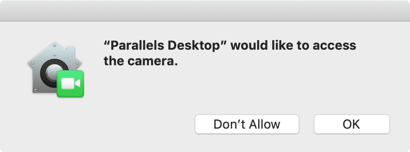 macOS Mojave Camera Access