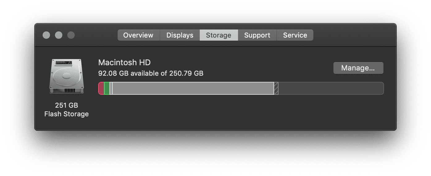 About This Mac Storage