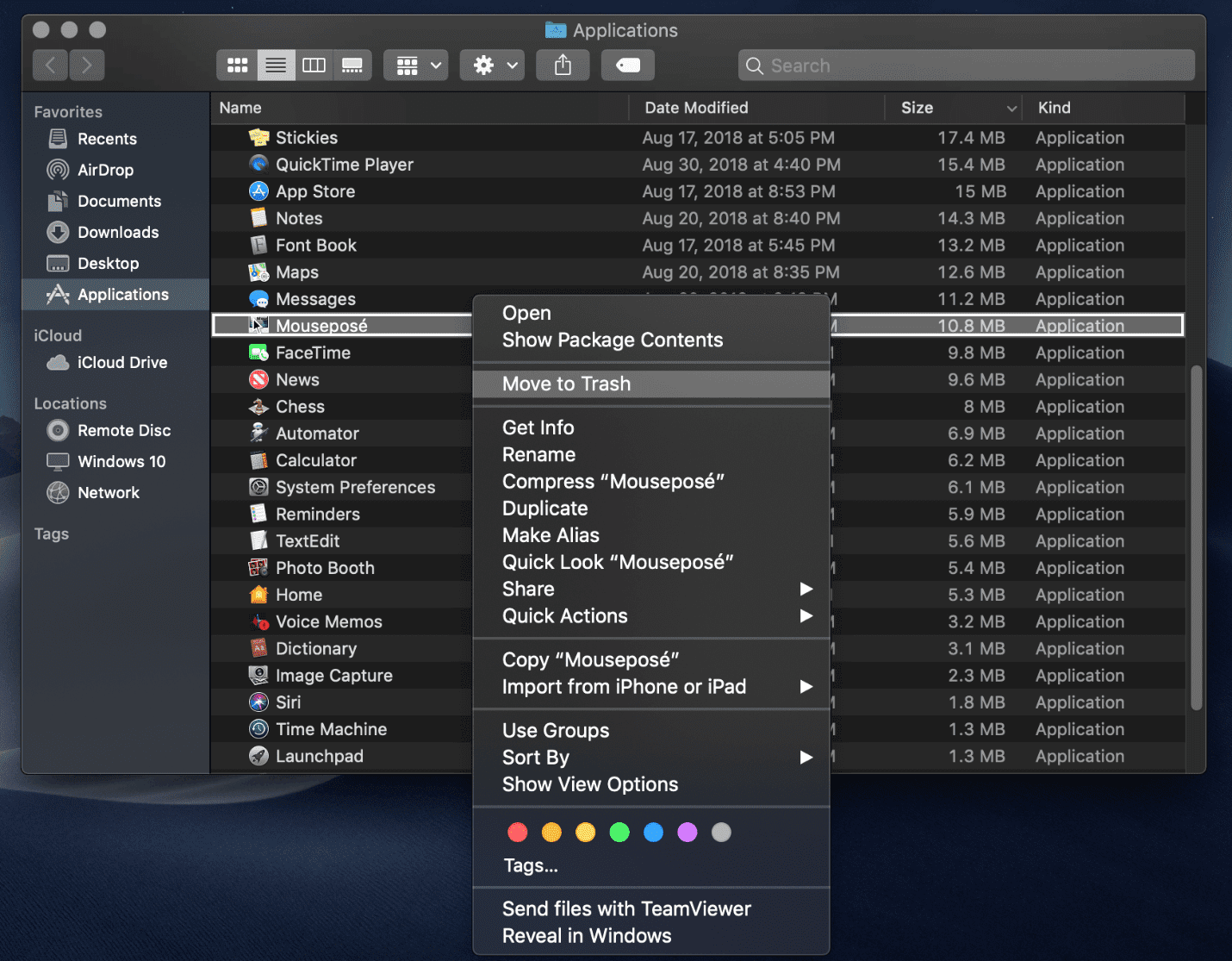 Déplacer le dossier des applications dans la corbeille macOS "width =" 1430 "height =" 1115 "srcset =" https://www.parallels.com/blogs/app/uploads/2018/11/Move-Applications-Folder-to-Trash- macOS.png 1430w, https://www.parallels.com/blogs/app/uploads/2018/11/Move-Applications-Folder-to-Trash-macOS-300x234.png 300w, https: //www.parallels. com / blogs / app / uploads / 2018/11 / Déplacer-Applications-Dossier-vers-Corbeille-macOS-768x599.png 768w, https://www.parallels.com/blogs/app/uploads/2018/11/Move -Applications-Dossier-à-Corbeille-macOS-1024x798.png 1024w "tailles =" (largeur maximale: 1430px) 100vw, 1430px