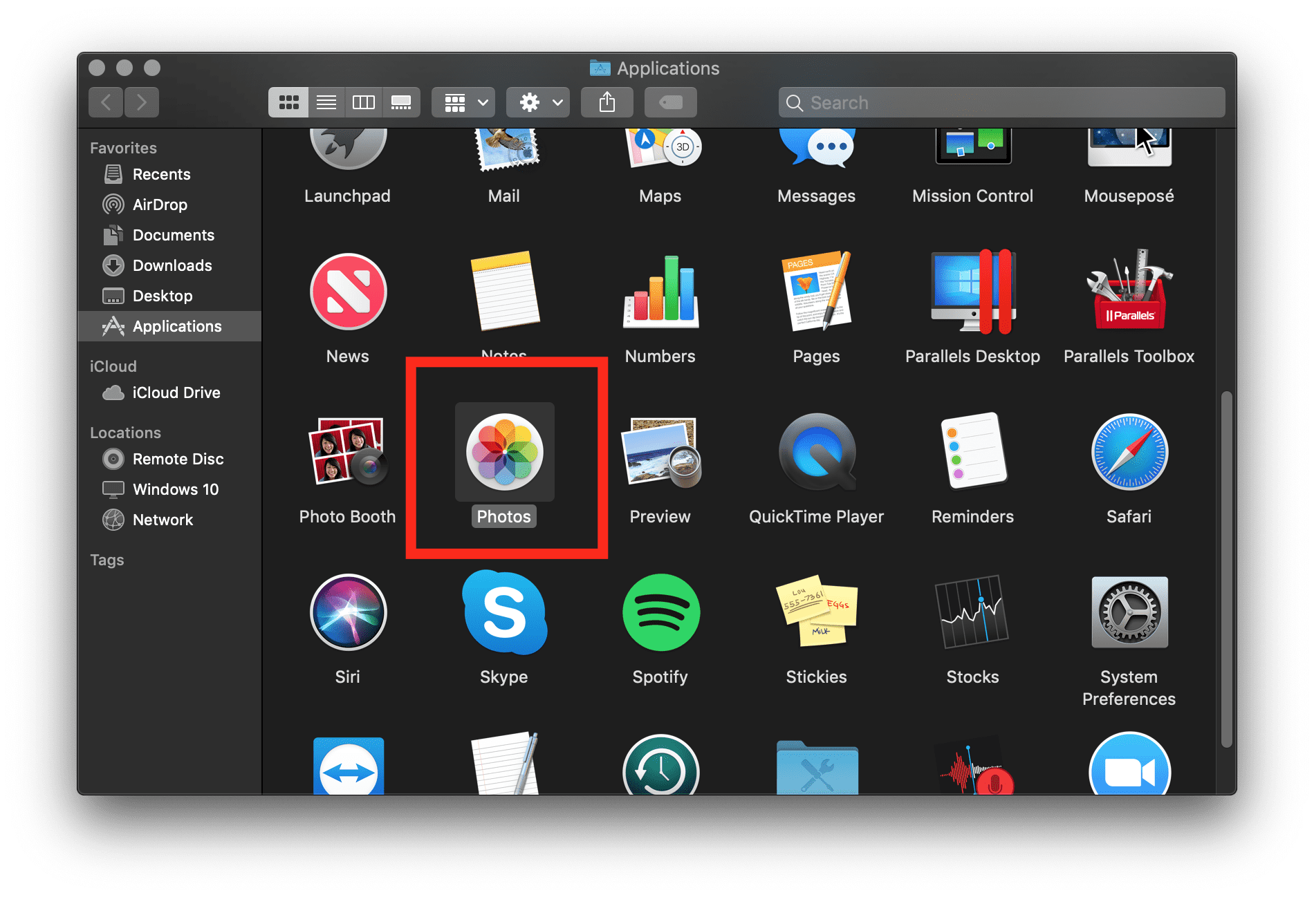 Photos in macOS App Folder