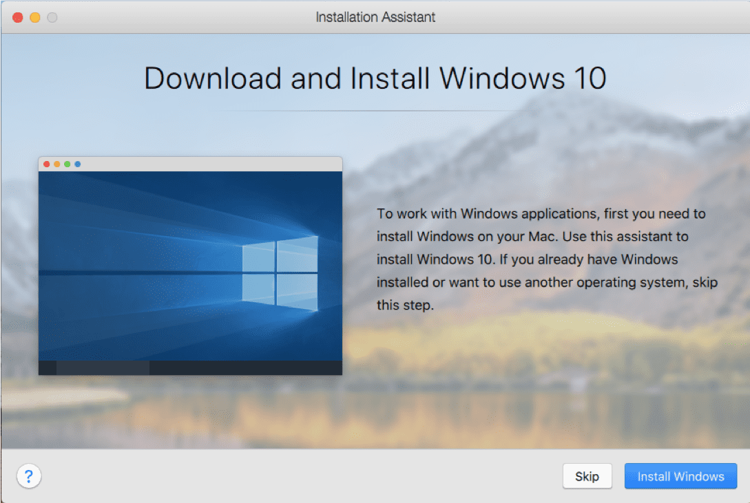 parallels windows installation media