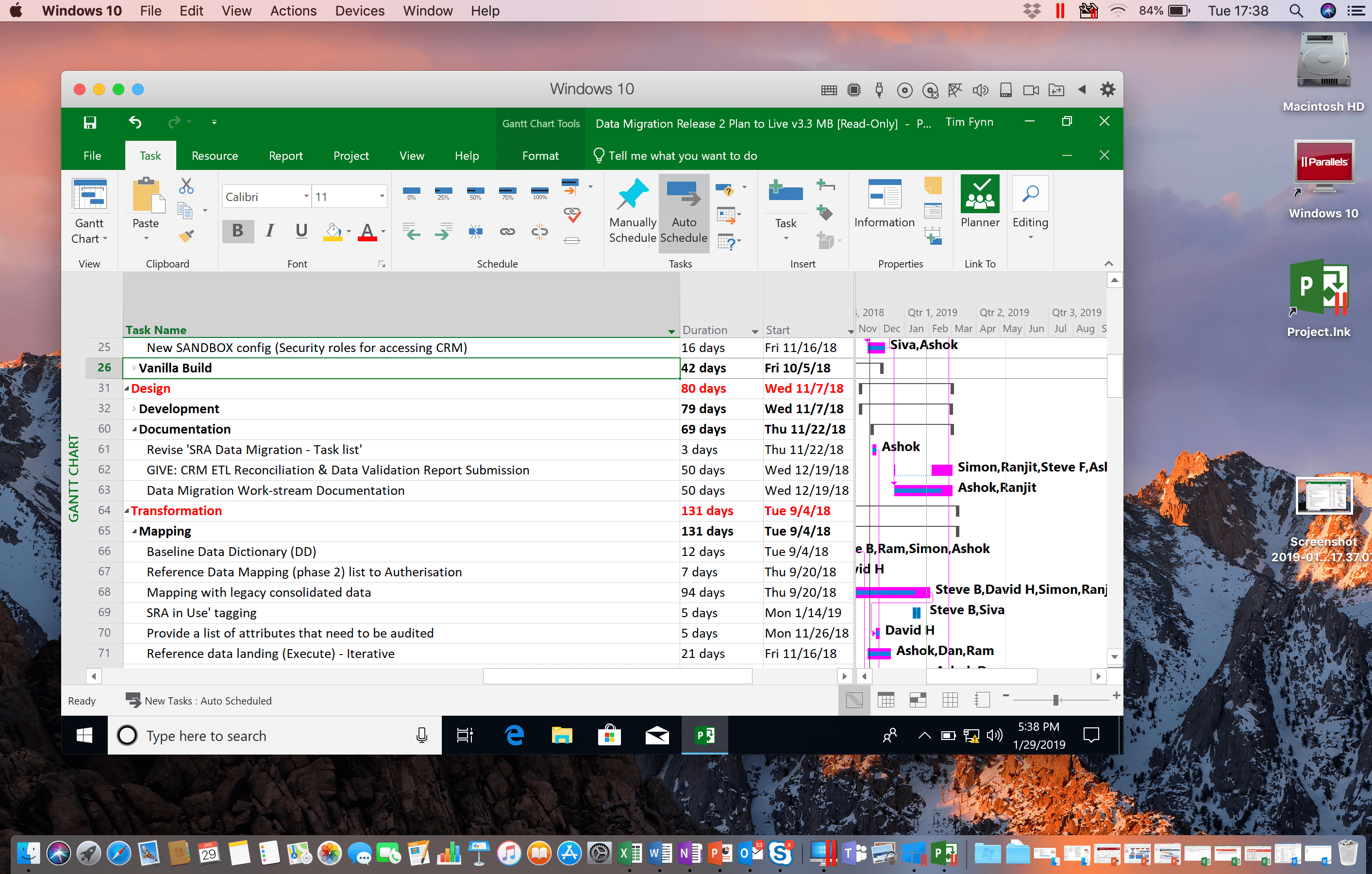 Microsoft Project on Mac