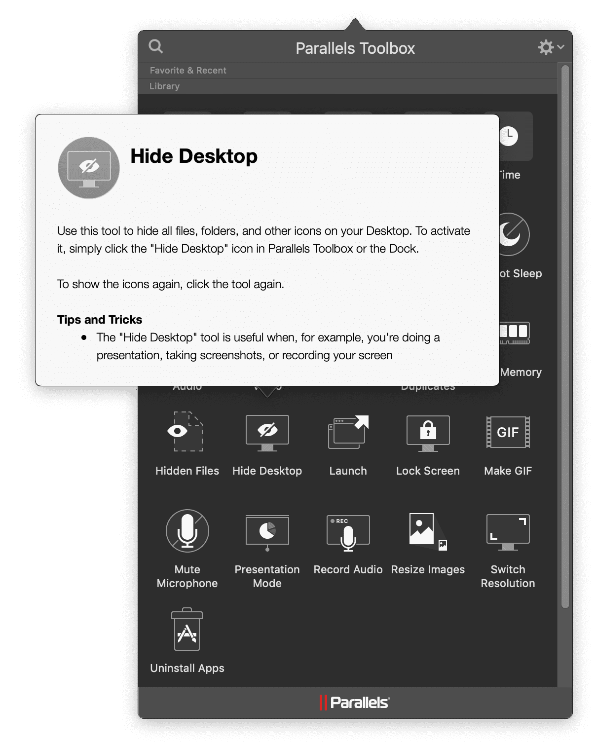 Hide Desktop Presentation