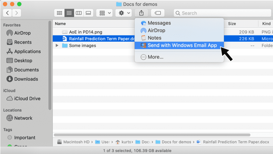 Sharing in Parallels Desktop