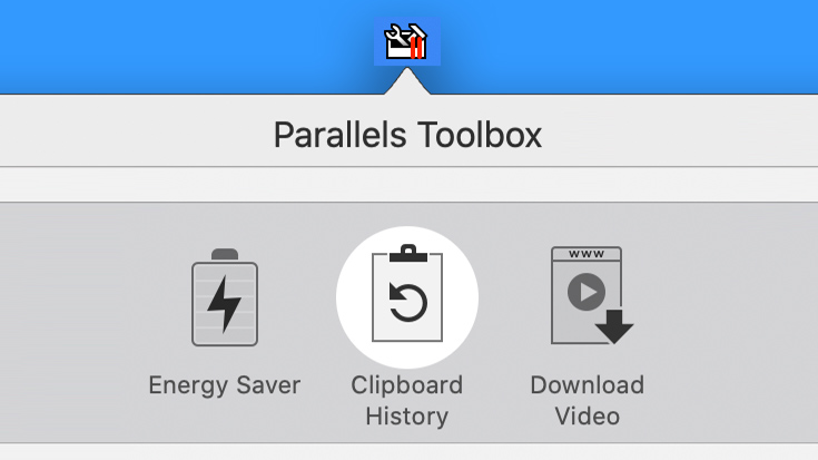 The Clipboard History Tool – Parallels Toolbox for Mac