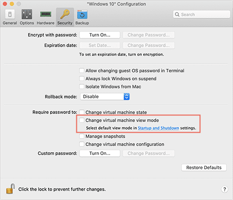 How To Restrict Users From Changing The Vm View Mode