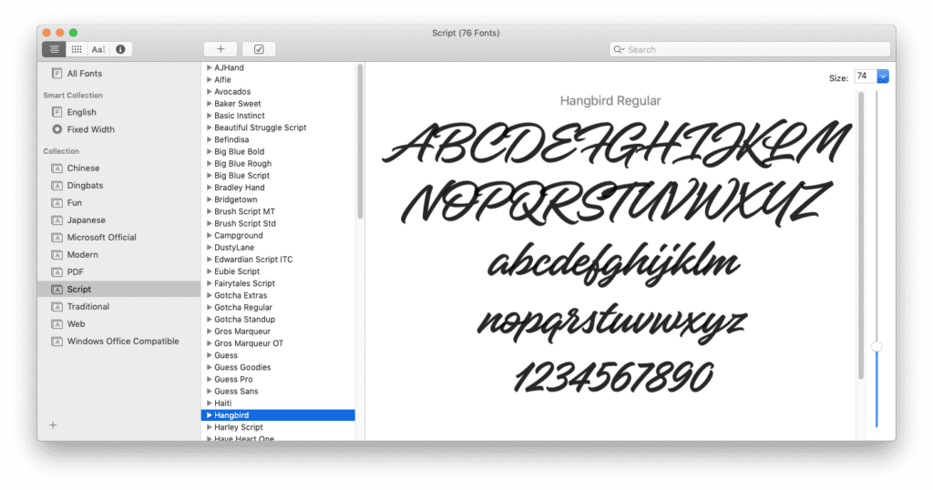 Default Chrome Fonts on macOS