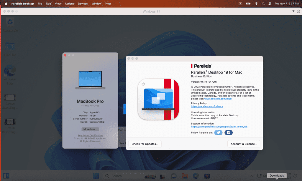 Parallels Desktop Apple M3