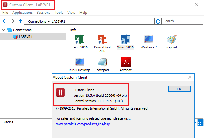 Parallels Client White Labelling