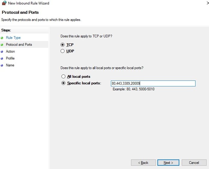 How to configure RDP TCP Port and UDP Port requirements