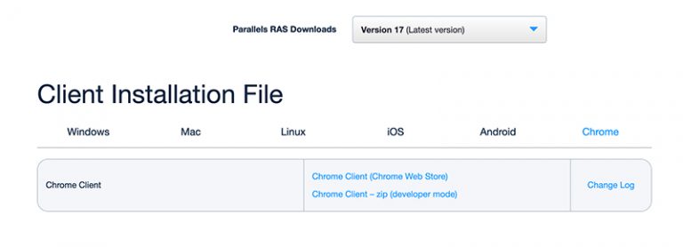 parallels client connection