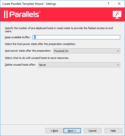 , Host power state after the preparation, and Delete unused hosts after fields. Click Next.