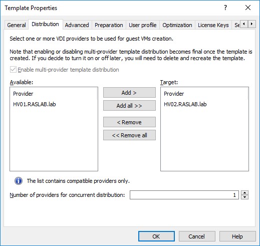 Templates tab, choose Properties and then select the Distribution tab. 