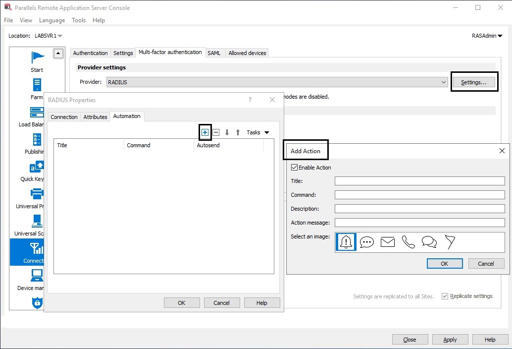 Figure 2 - Configure Push Notifications for Client Authentication 