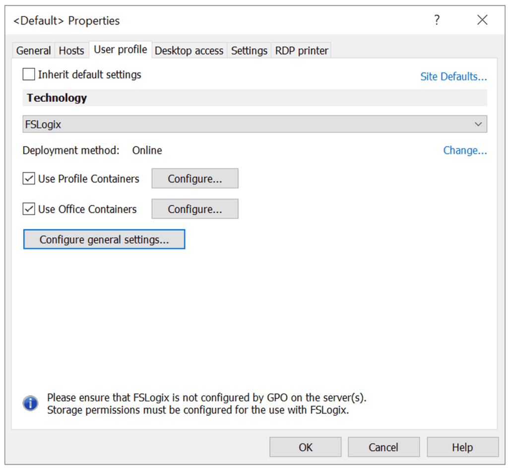 FSLogix integration configuration