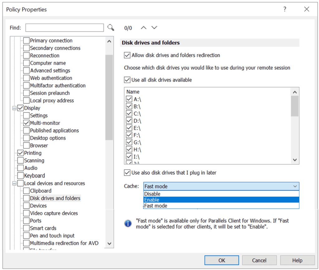 configure redirection cache